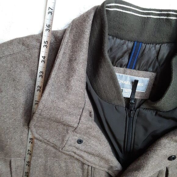 Michael Kors Men's size 3XLT Brown Wool Blend Coat - Picture 9 of 14